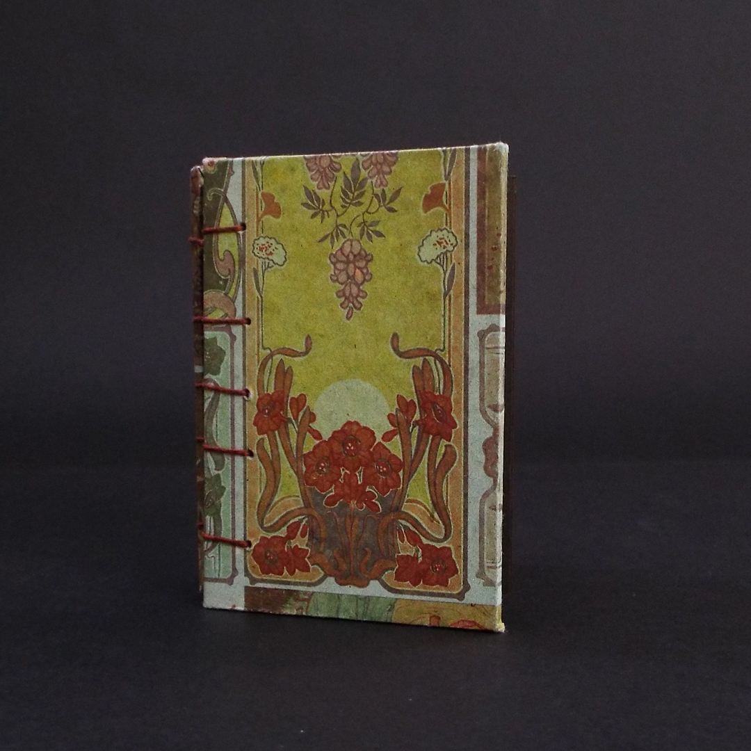 Art nouveau floral coptic bound journal cover