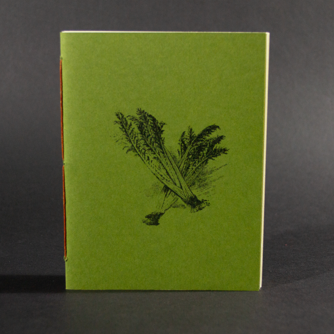 Vegetables are on the cover of this green octavo pamphlet book